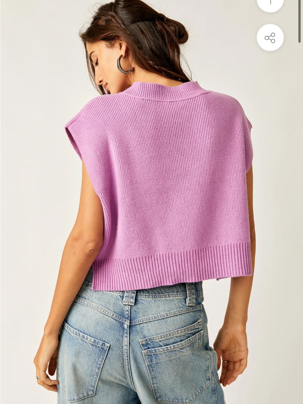 Free People Lavender Easy Street Vest Size XS - Picture 2 of 5
